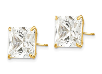 14K gold cubic zirconia earrings, alternate view