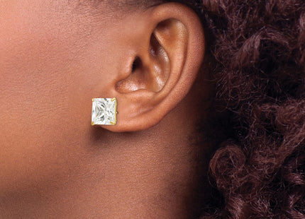 14K gold cubic zirconia earrings, another view