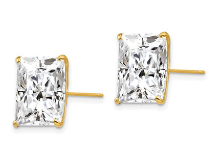 14K gold cubic zirconia earrings, alternate view