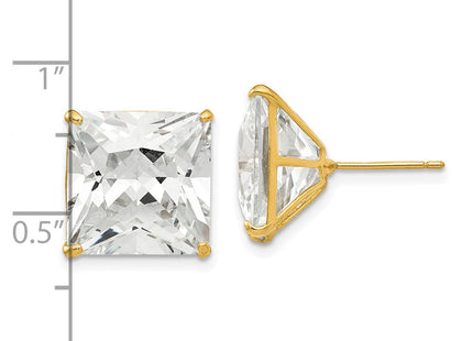 14K gold cubic zirconia earrings, further view
