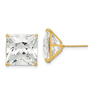 14k Square CZ Post Earrings (Style XD45CZ)