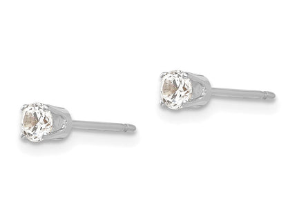 14k White Gold CZ stud earrings (Style XD4WCZ)