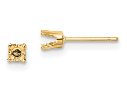 14k Round Stud Earring Mounting w/backs (Style XD4)