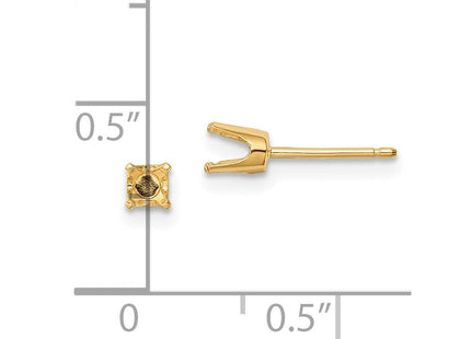 14k Round Stud Earring Mounting w/backs (Style XD6)