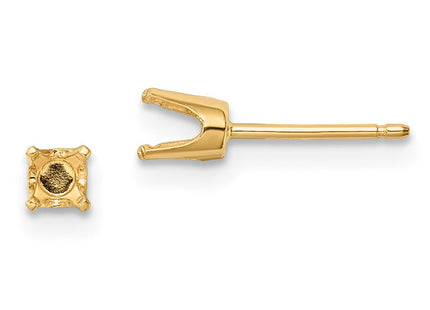 14k Round Stud Earring Mounting w/backs (Style XD6)