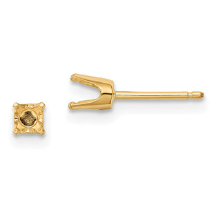 14k Round Stud Earring Mounting w/backs (Style XD6)