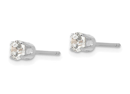 14k White Gold CZ stud earrings (Style XD7WCZ)