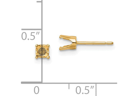 14k Round Stud Earring Mounting w/backs (Style XD8)