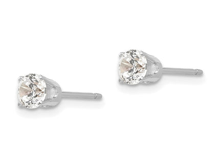 14k White Gold CZ stud earrings (Style XD8WCZ)