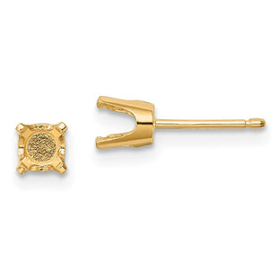 14k Round Stud Earring Mounting w/backs (Style XD9)
