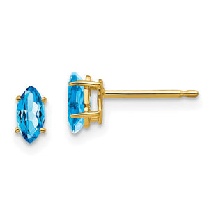 14k Marquise Blue Topaz earring (Style XE102BT)