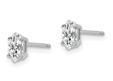 14K white gold cubic zirconia earrings, alternate view