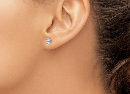 14K white gold cubic zirconia earrings, another view