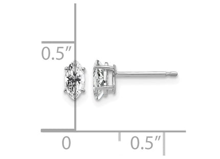 14K white gold cubic zirconia earrings, further view