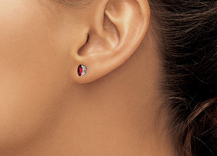 14k White Gold Garnet Marquise Stud Earring (Style XE102WGA)