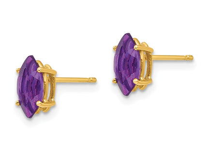 14K gold amethyst earrings, alternate view