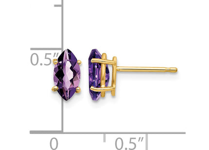 14K gold amethyst earrings, further view