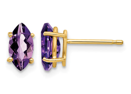14K gold amethyst earrings