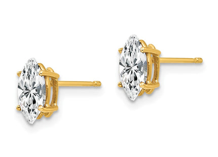 14K gold cubic zirconia earrings, alternate view
