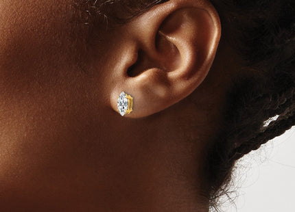 14K gold cubic zirconia earrings, another view