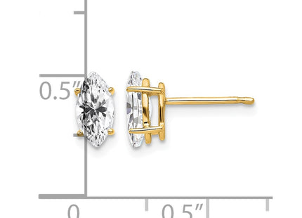 14K gold cubic zirconia earrings, further view