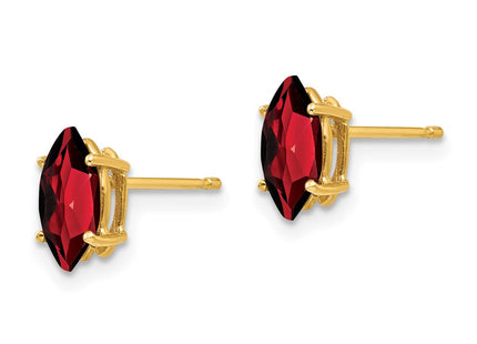 14K gold garnet earrings, alternate view