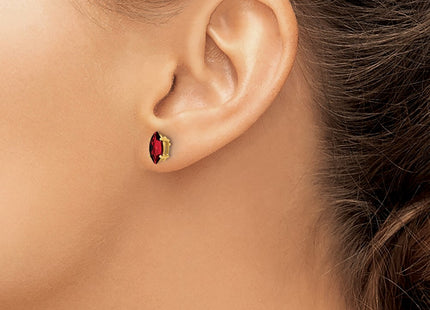 14K gold garnet earrings, another view