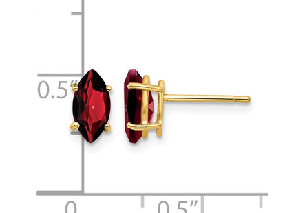 14K gold garnet earrings, further view