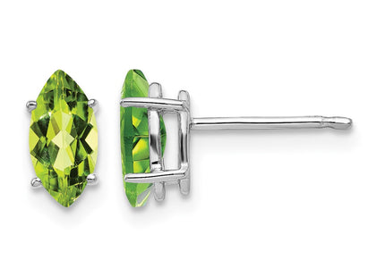 14K white gold peridot stud earrings