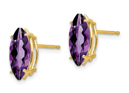14K gold amethyst earrings, alternate view