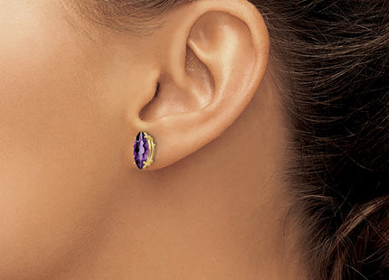 14K gold amethyst earrings, another view