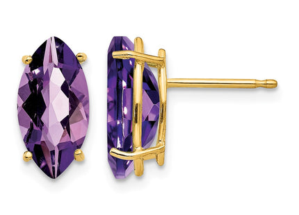 14K gold amethyst earrings