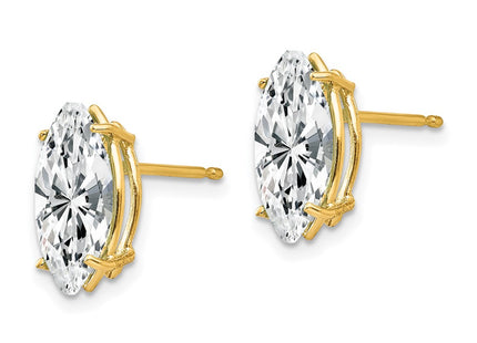 14K gold cubic zirconia earrings, alternate view