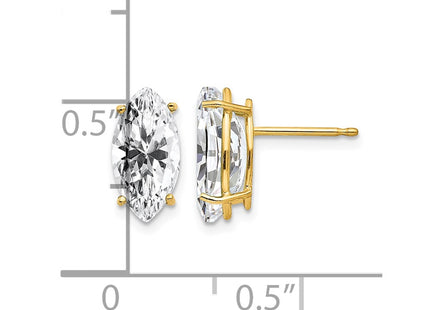 14K gold cubic zirconia earrings, further view