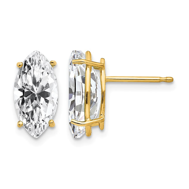 14k Marquise Cubic Zirconia earring, 10 x 5mm