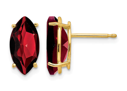 14K gold garnet stud earrings