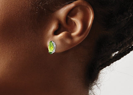 14k White Gold Peridot Marquise Stud Earring (Style XE105WPE)