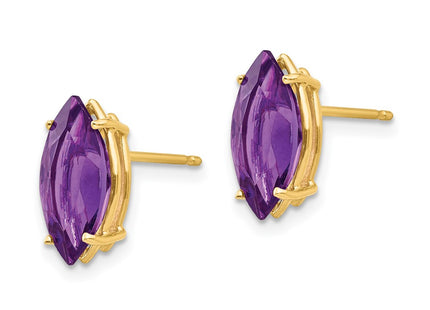 14K gold amethyst earrings, alternate view