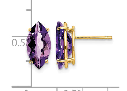 14K gold amethyst earrings, further view