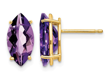 14K gold amethyst earrings