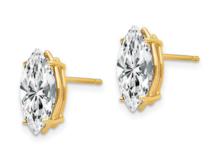 14K gold cubic zirconia earrings, alternate view