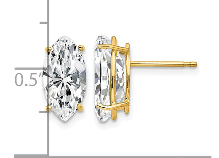 14K gold cubic zirconia earrings, further view