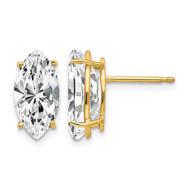 14k Marquise Cubic Zirconia earring, 12 x 6mm
