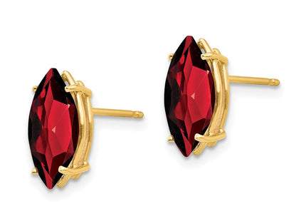 14k Garnet Marquise Stud Earring (Style XE106GA)