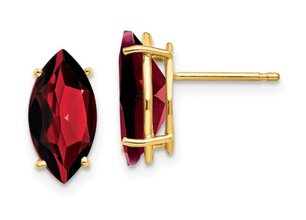 14k Garnet Marquise Stud Earring (Style XE106GA)