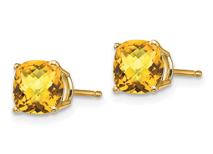 14K gold citrine earrings, alternate view