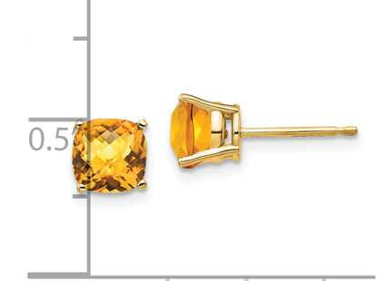 14K gold citrine earrings, further view