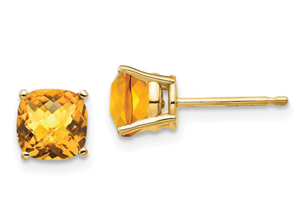 14K gold citrine earrings