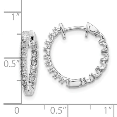 14K White Gold VS Diamond Earring, 18 x 3mm