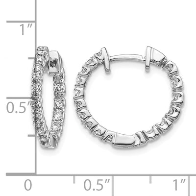 14K White Gold VS Diamond Earring, 18 x 3mm